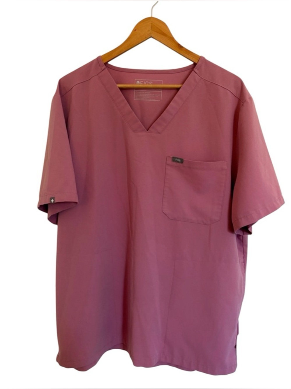 Figs Chisec Three Pocket Scrub Top Chalk Pink Size XXL